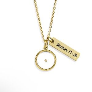 Matthew 17:20 Faith As Small As A Mustard Seed Stainless Steel Pendant Necklace